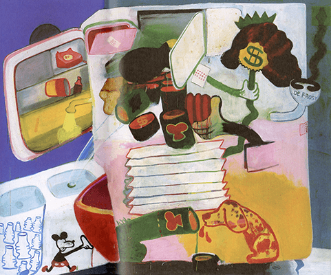 Ice Box #5, 1961. Collection of the Artist, Artwork: © 2021 Peter Saul / Artists Rights Society (ARS), New York